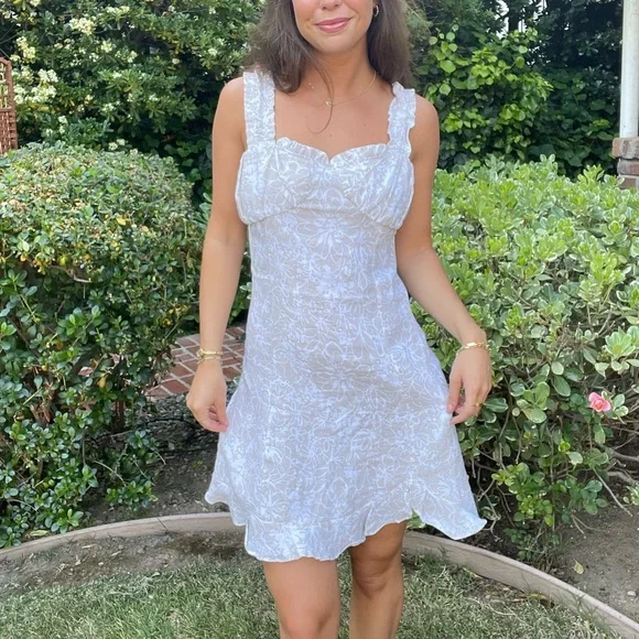 Shekou white cream boho mini dress sz s
